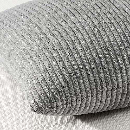 Miniatura 9 de Topfinel Juego de 2 fundas de almohada de pana gris de 16 x 16 pulgadas, sin relleno, con cremallera oculta, fundas de cojín decorativas para otoño,