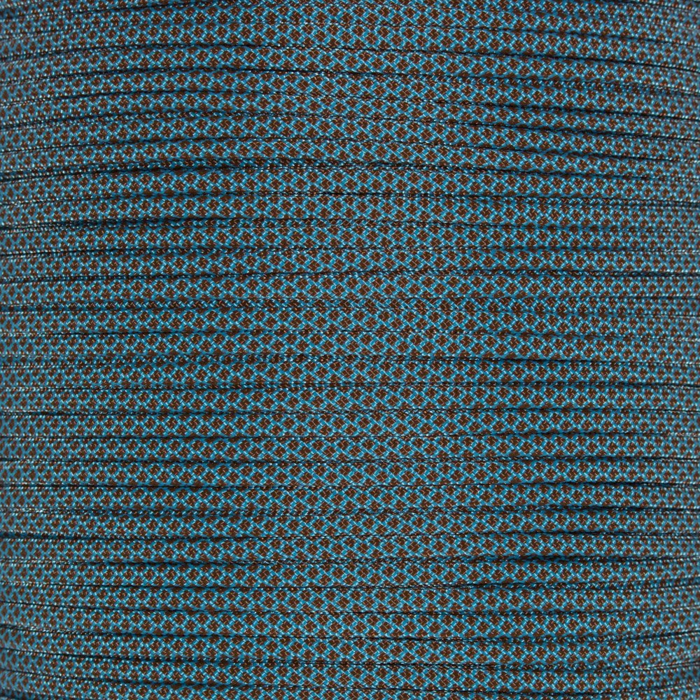 Paracord Planet 25 Foot Hanks of 550 Type III 7 Strand Paracord (Neon Turquoise w/Chocolate Diamonds 25 Feet) โ image 1