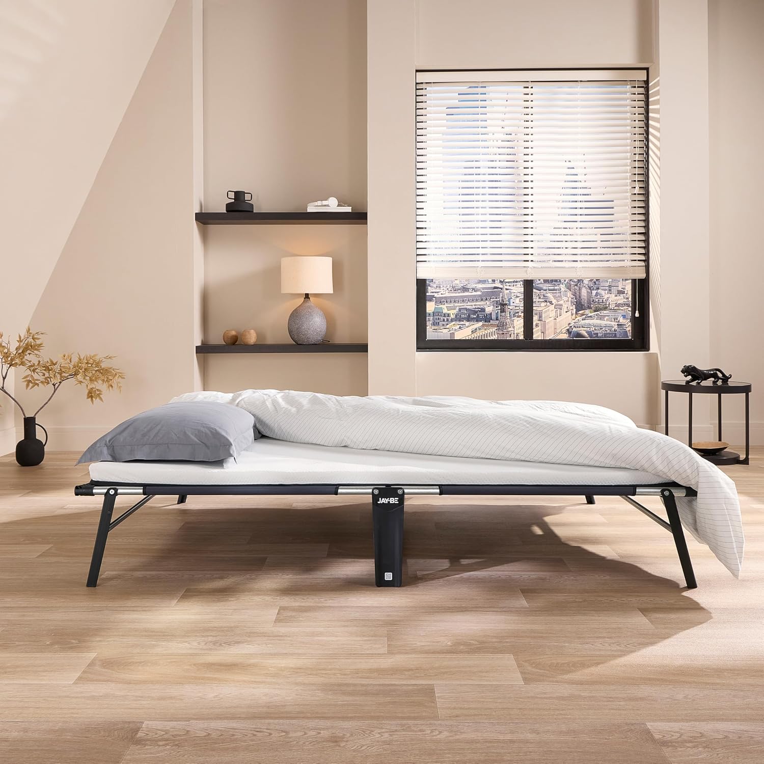 JAY-BE CE120 Compact Folding Bed with e-Fibre Mattress, Small Double
