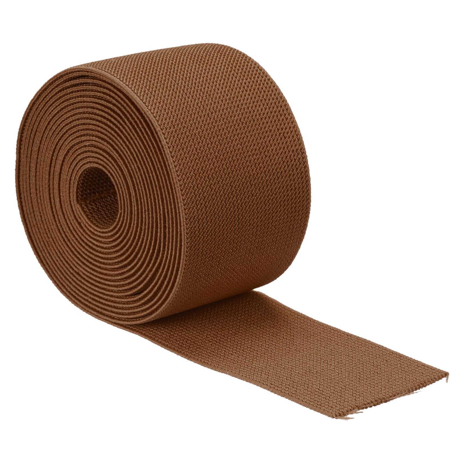 MACHSWON Elastic Bands for Sewing Brown 3 inch 4 Yard High Elasticity Knit Twill 7.5cm Width Double-Side Spool Sewing Band for Waistbands Pants Clothes and Crafts DIY