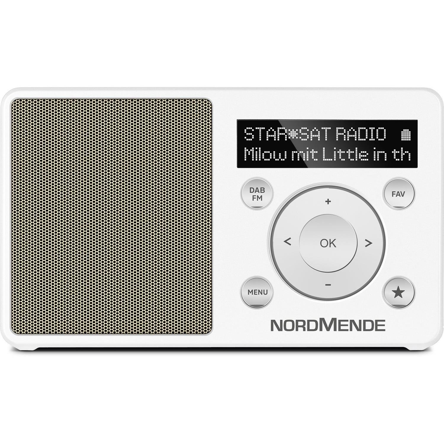Nordmende Transita 100 Radio Dab Portable et puissante (Dab+, FM, Haut-Parleur, Prise Casque, mémoire des favoris, écran OLED, Batterie, Petite, Portable) - Blanc