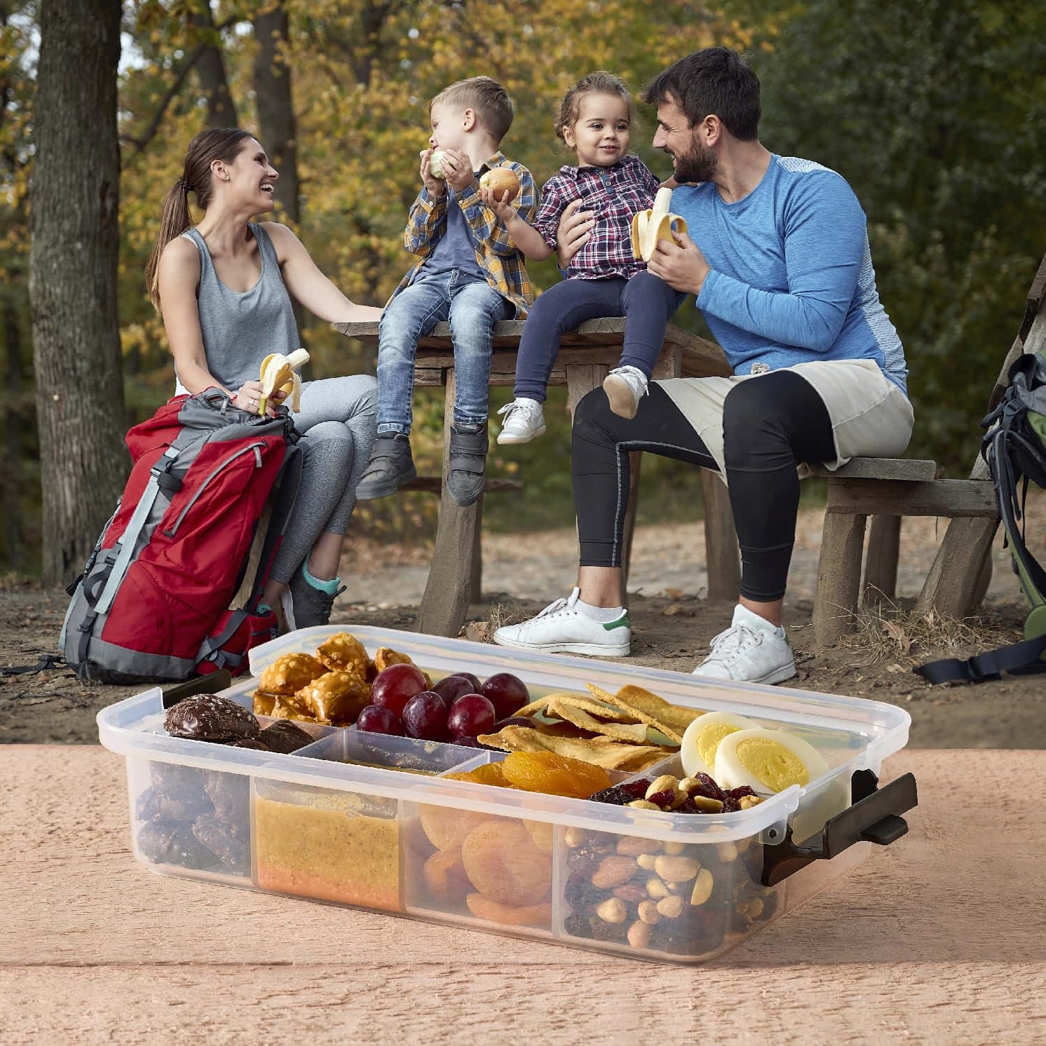 Lot De 2 Boîtes à Goûter Empilables Avec 2 Couvercles, Sans