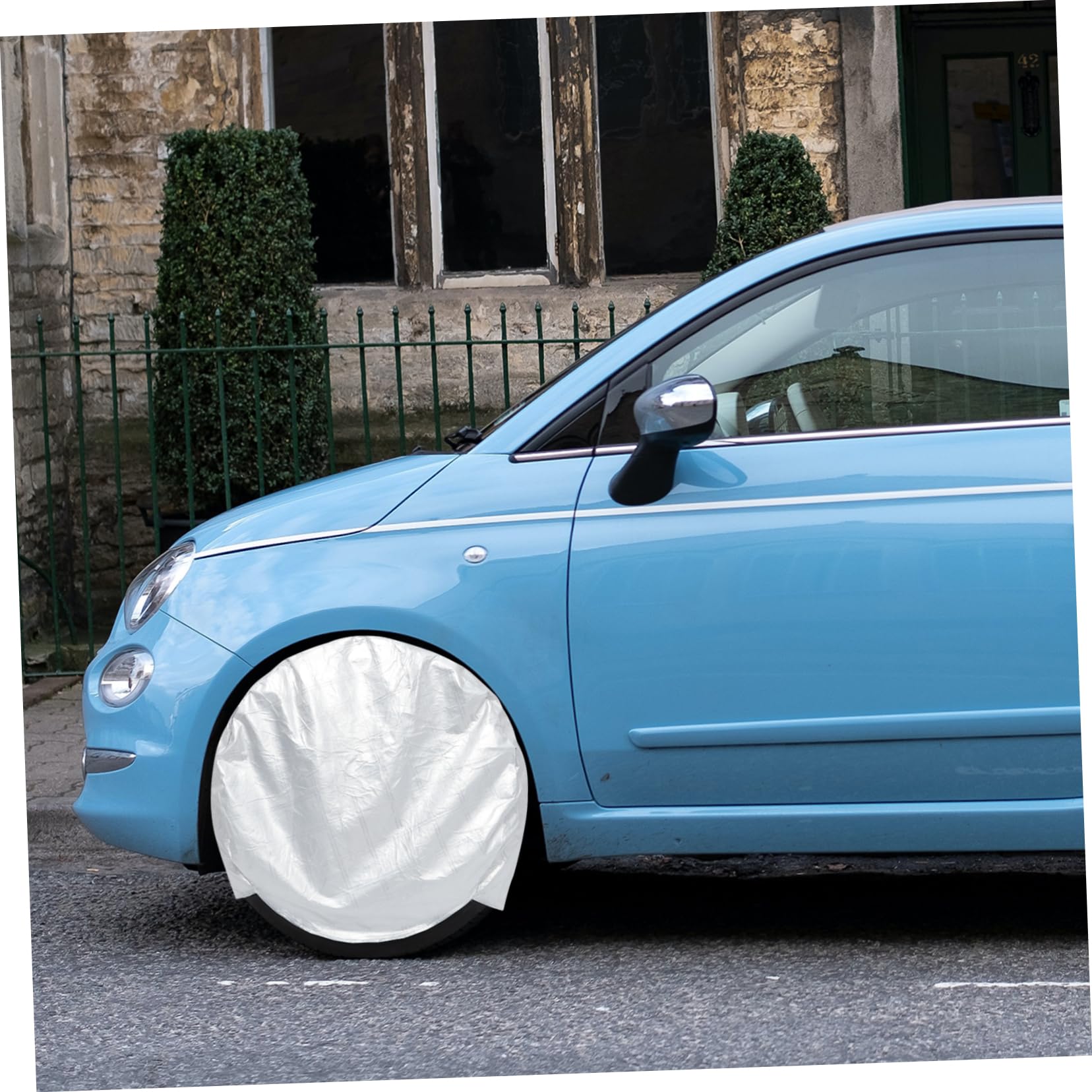 4 Stück Reifenabdeckungen aus Aluminiumfolie Baumwolle Universeller Sonnenschutz für Autoreifen und Wohnmobil Reifen Schutz bei Jahreszeiten