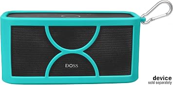 Alltravel Silicone Sleeve for DOSS SoundBox Plus Portable Wireless Bluetooth Speaker, Full 6 Directions Protection from Shock, Shake and Drop, Best Match in Color and Shape, with Carabiner (Blue)