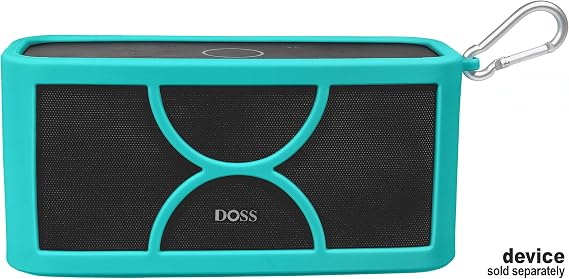 Alltravel Silicone Sleeve for DOSS SoundBox Plus Portable Wireless Bluetooth Speaker, Full 6 Directions Protection from Shock, Shake and Drop, Best Match in Color and Shape, with Carabiner (Blue)
