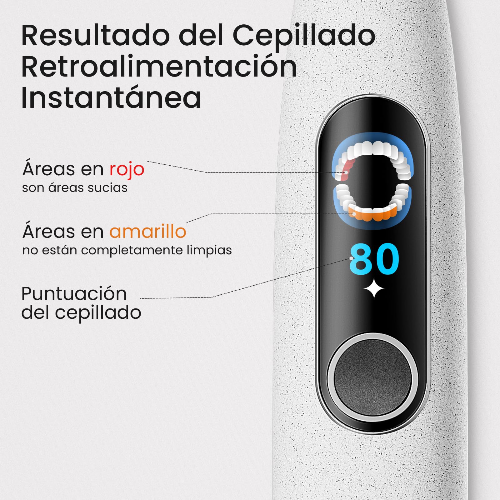 Cepillo eléctrico Oclean X Elite 10 Set, AI cepillado personalizado，Pantalla táctil con seguimiento de 12 áreas, 40°de oscilación, 5 Modos, Temporizador, 40 Días, Pronóstico del tiempo, IPX7, Gris