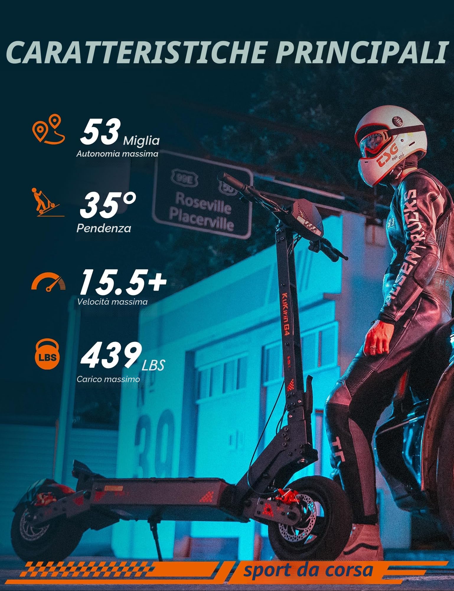 Kukirin G4 Monopattino Elettrico Adulto, 60V 20Ah Max Batteria al Litio Autonomia di 85-100 km, 11 Pollice Pneumatici Antideflagranti, Doppio Ammortizzatore, Scooter Elettrico Pieghevole 2400