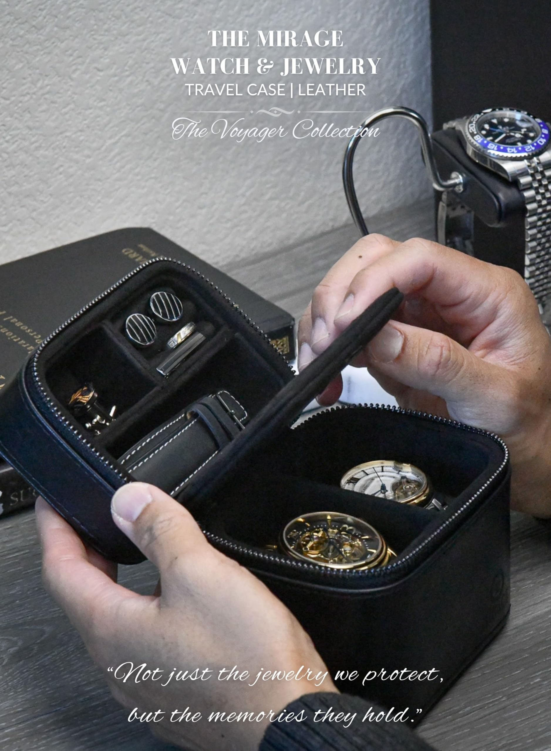 AHANDMAKER Uhrentasche Aus PU-Leder - Kompakte Aufbewahrung