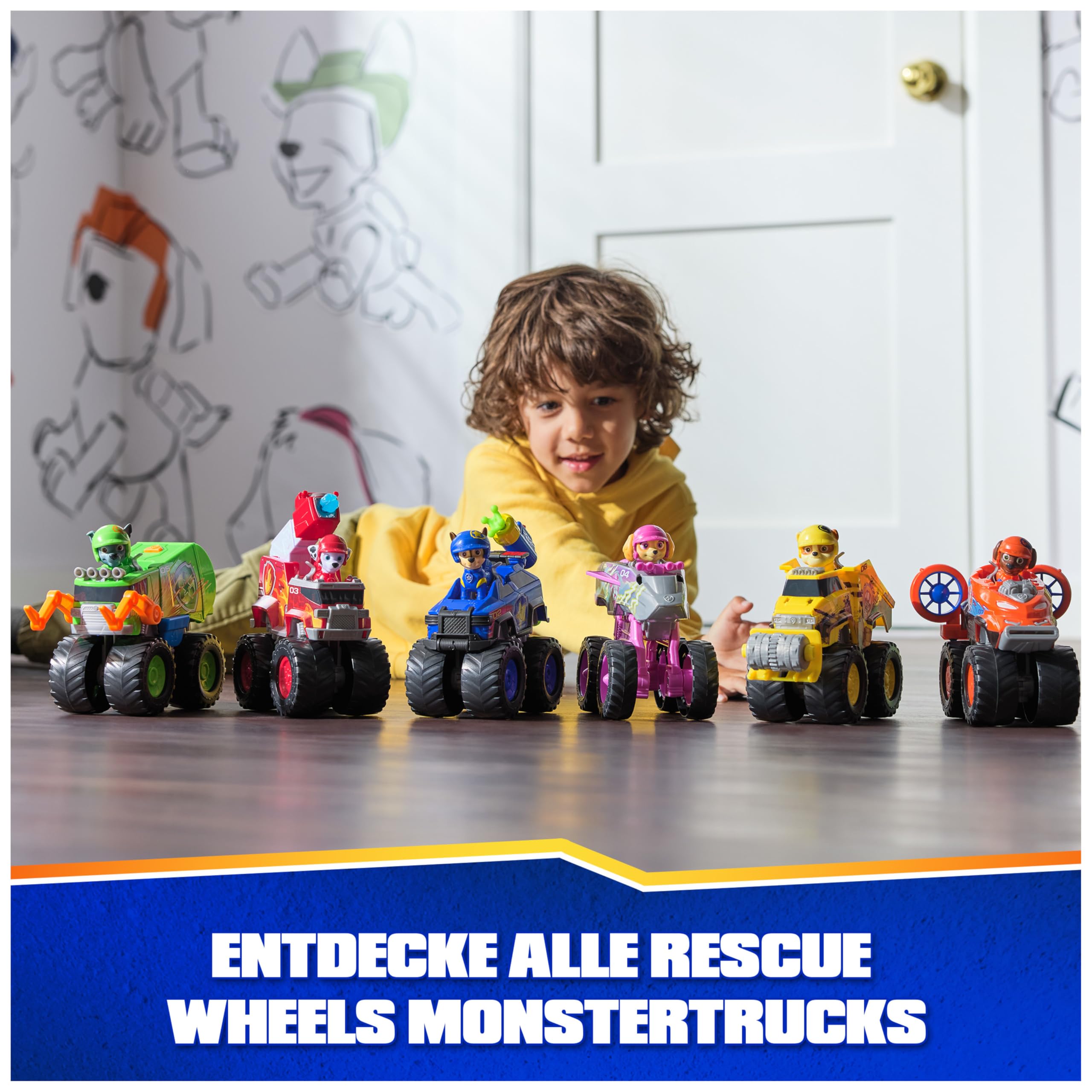 Paw Patrol - Pat Patrol - Figurka pojazdu Marcus Rescue Wheels - Figurka Pana Patrolu do kolekcjonowania - 2 pociski - Zabawka Pat Patrol - Samochód dziecięcy - Zabawka dla dzieci od 3 lat