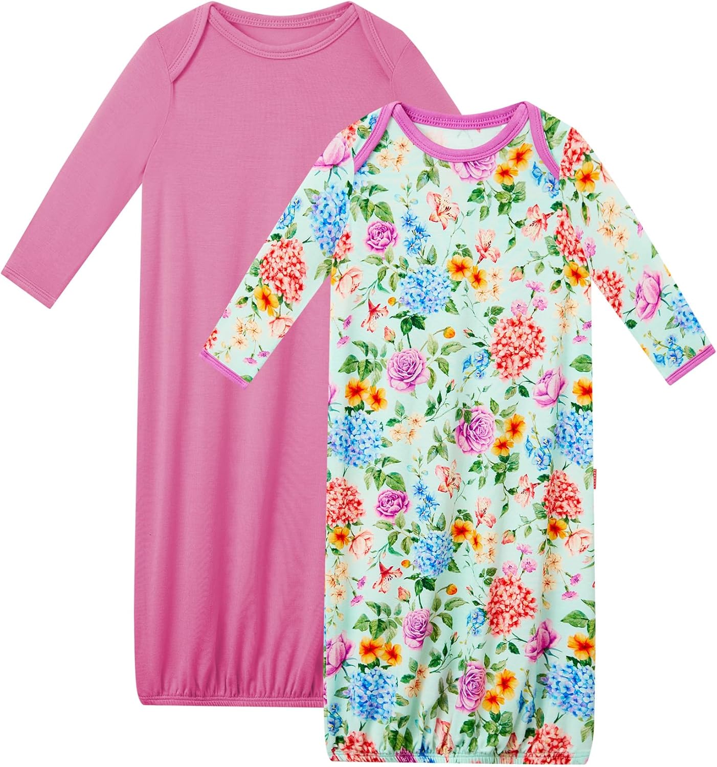 Bamboo Viscose 2-Pack Baby Gowns for Boys and Girls Long Sleeve Infant and Newborn Sleepers