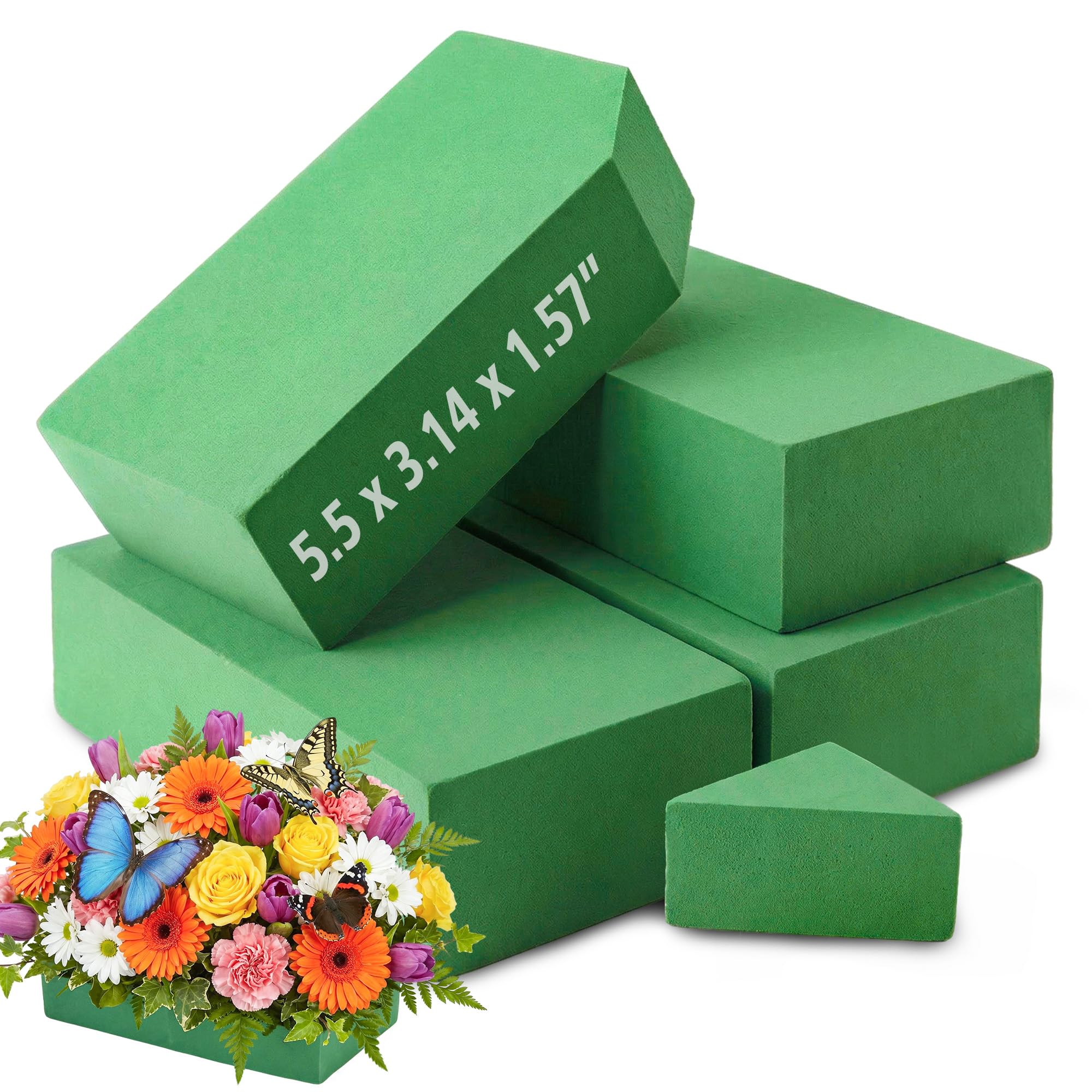 Floral Foam Blocks, Green Plant Foam,Wet & Dry Flower Foam for Fresh and Artificial Flowers,Florist Styrofoam Flower Arrangements Supplies, Decorations for Wedding, Birthdays and Garden (4)-image-37