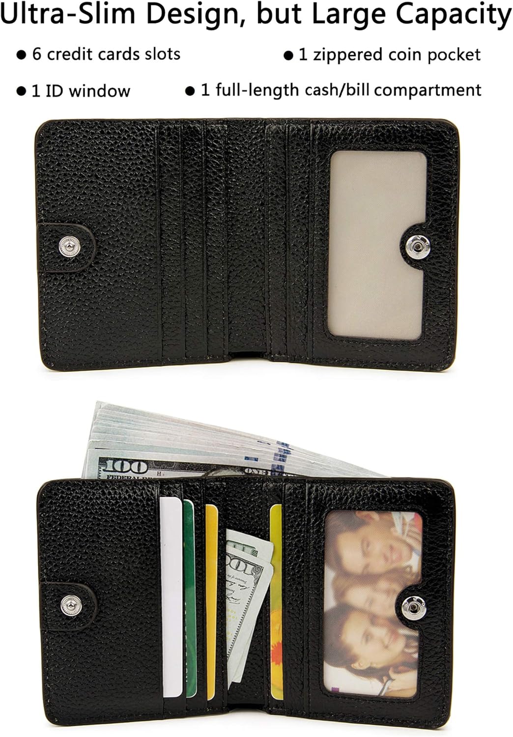 AINIMOER Small Leather Wallet for Women, Ladies Credit Card Holder RFID Blocking Women's Mini Bifold Pocket Purse - Image 2