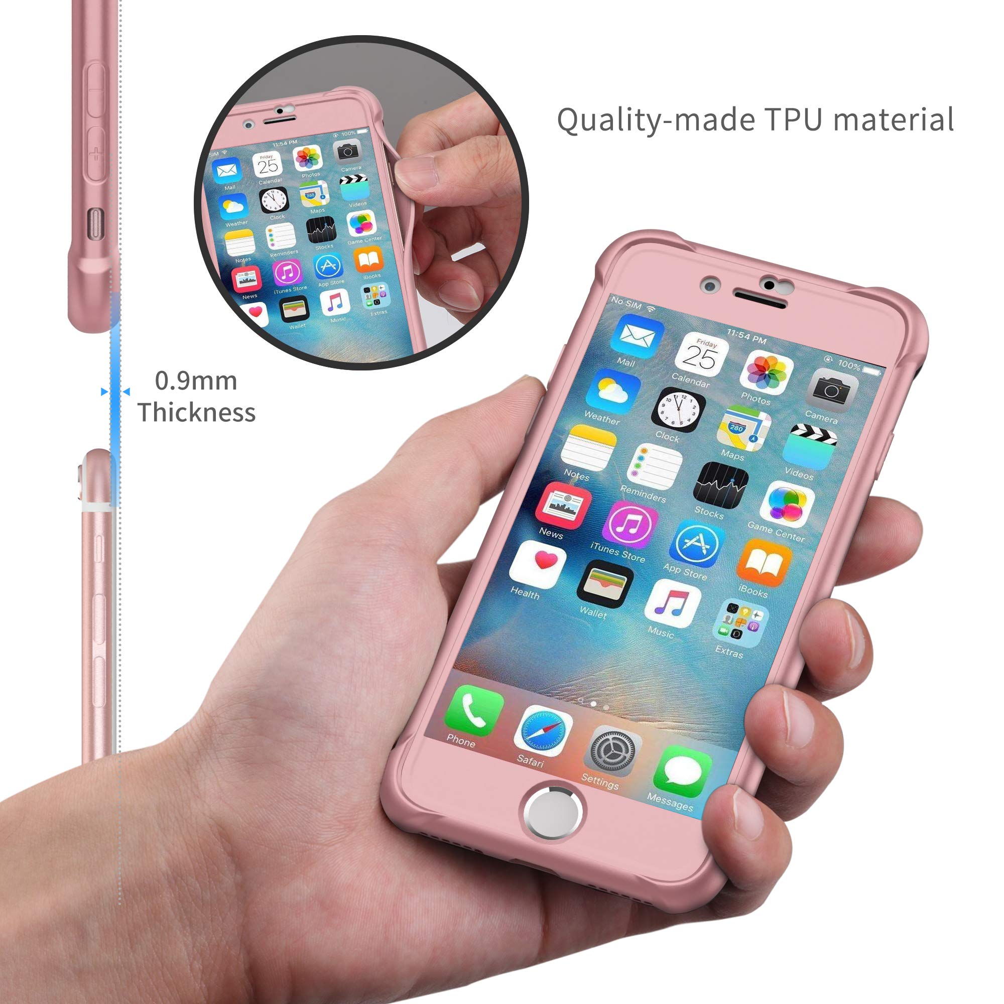 Amazon Com Oretech Designed For Iphone 8 Plus Case Iphone 7 Plus Case With 2 X Tempered Glass Screen Protector 360 Full Body Hard Pc Silicone Case For Iphone 7 Plus Iphone 8 Plus