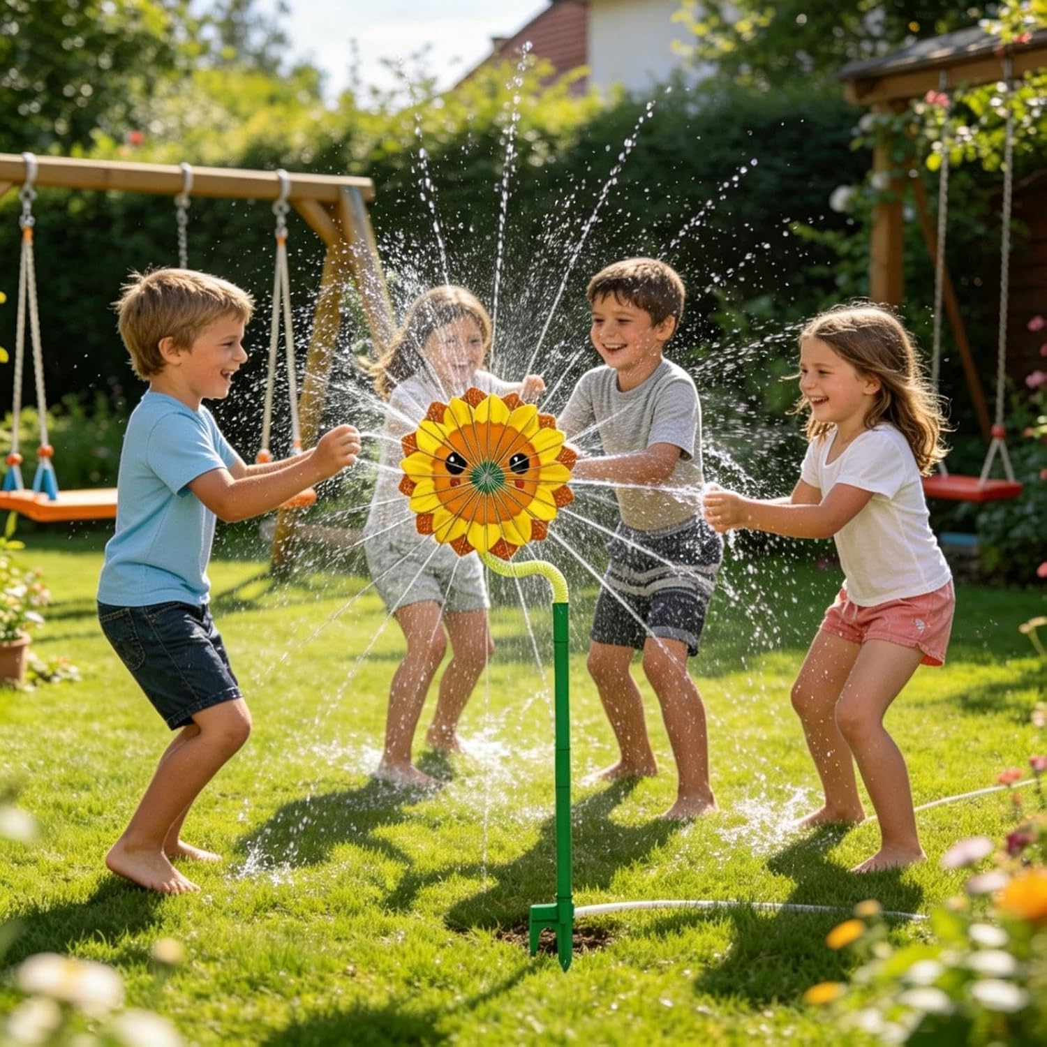 Lawn Watering Sprinkler - Sunflower Yard Water Sprayer - 360° Coverage Sprinkler,for Party Irrigation Backyard Outdoor Lawn Camping Patio Greenhouse