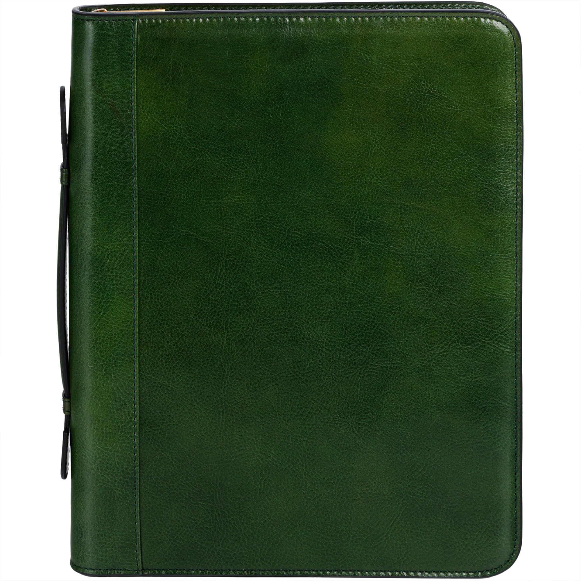 Time Resistance Leather Portfolio – Document Bag with Carry Handle – Tablet Size Case Made in Italy
