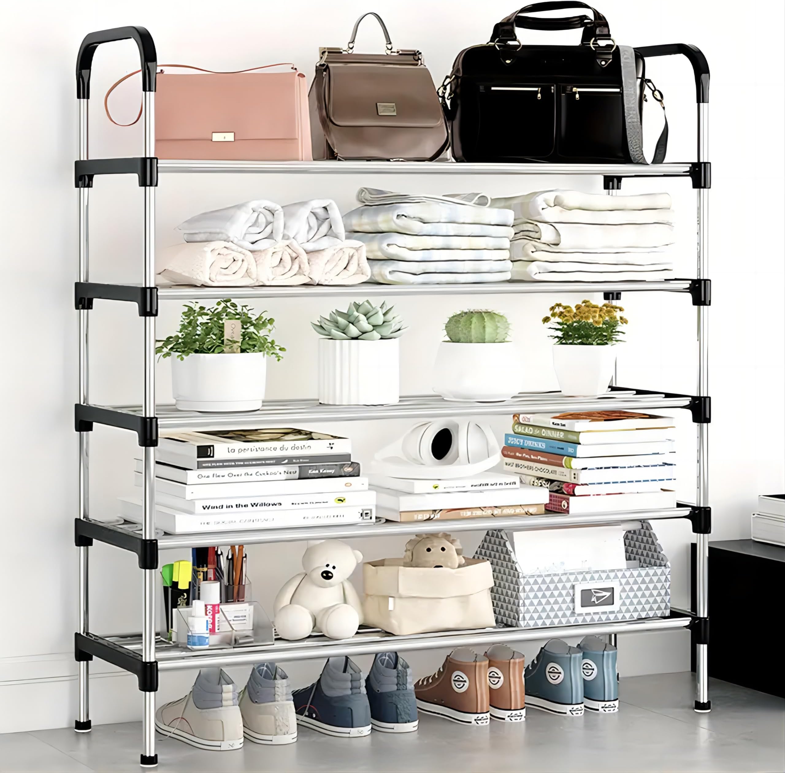 Zapatero 5 Niveles,Organizador Zapatera Rack, Zapatero Pequeño Apilable ...
