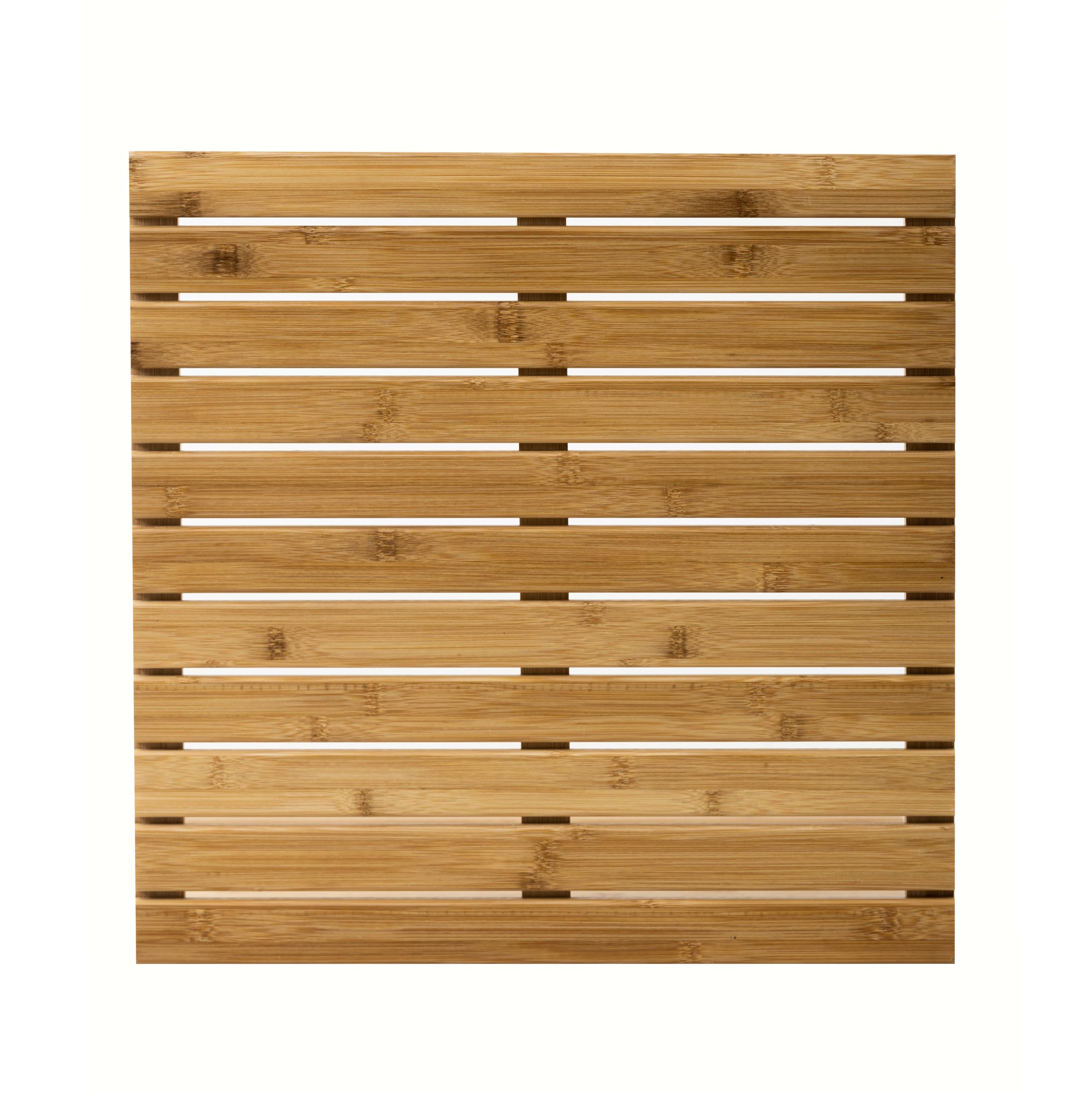 Brigros - Pedana Doccia In Bamboo Antiscivolo Per Bagno, Tappetino Doccia In Legno Naturale, Tappeto Bambu In Vari Formati, Pedana Doccia Antiscivolo In Legno, Tappetino Bagno (50x50 cm)