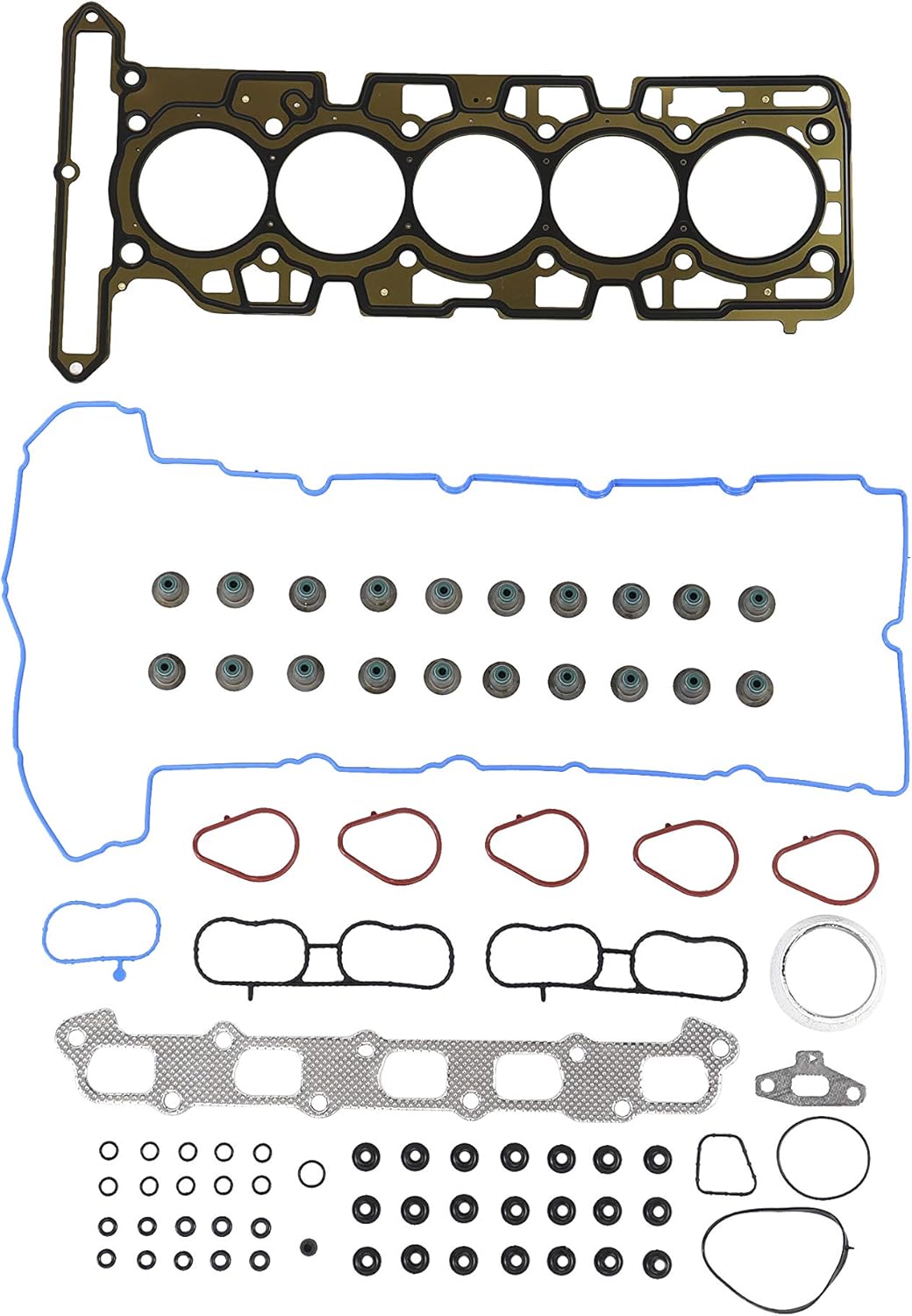 DNJ HGS3137 Head Gasket Set for 2007-2012 Chevrolet, GMC, Hummer, Isuzu Canyon, Colorado, H3 3.7L L5 20V DOHC 3654cc