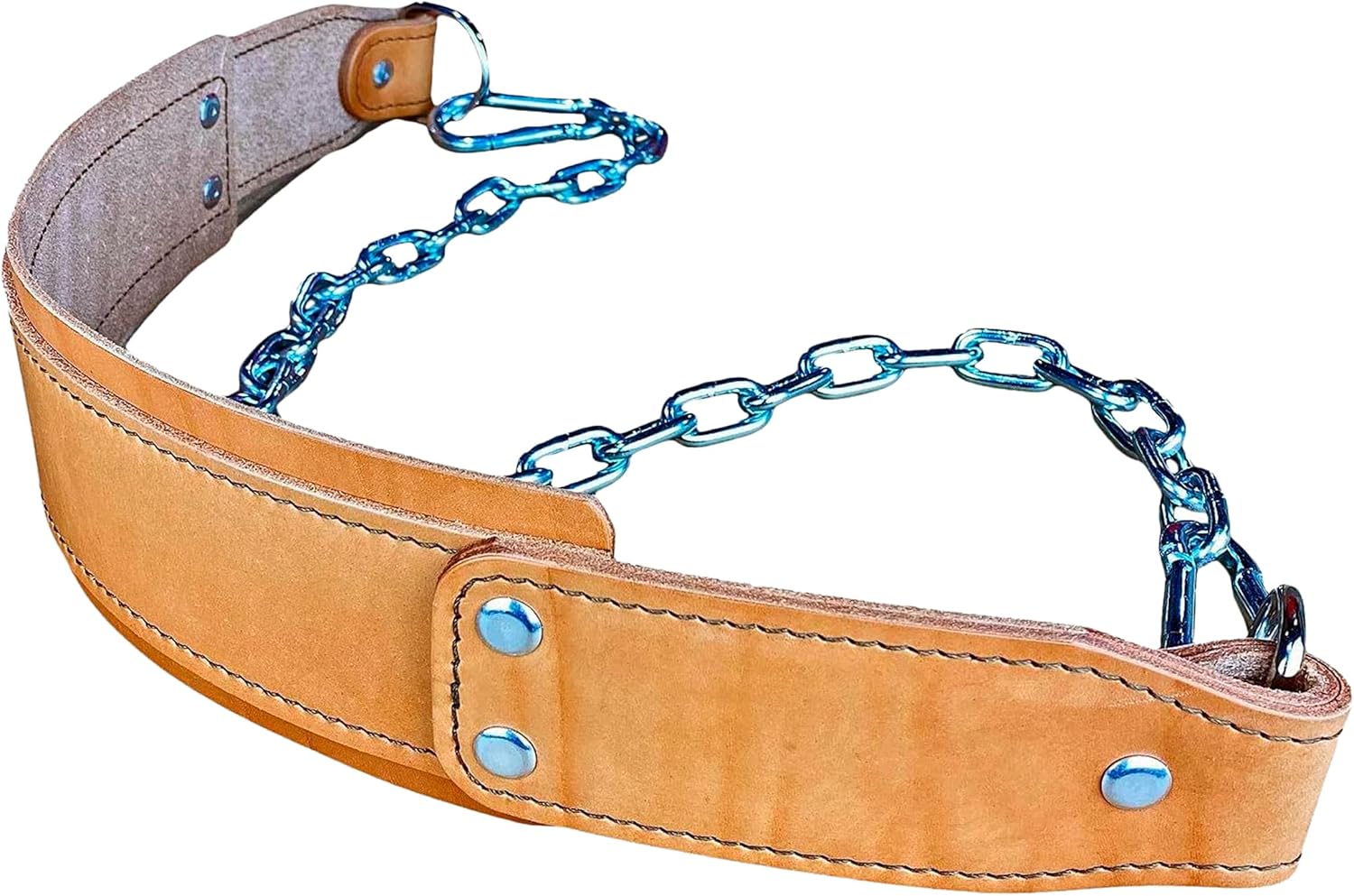Heavy-Duty Leather Dip Belt with Steel Chain - Ultimate Accessory for Weighted Pullups, Dips, and Progressive Overload
