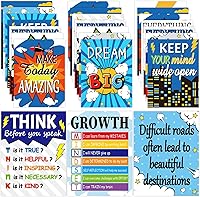 Vista 1 de ZOIIWA 12 pósteres con cita inspiradora de héroe temático, decoración de aula con temática de héroe, juego de recortes motivacionales de mentalidad