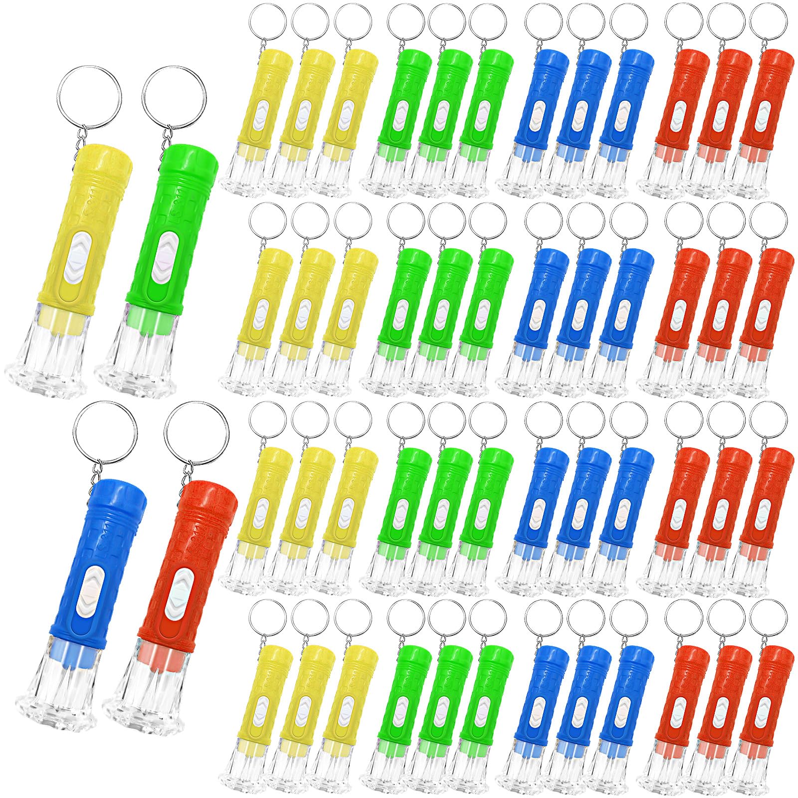 Confezione da 50 mini torce a LED, compatte e resistenti, in plastica, 6,4 cm, per emergenze, campeggio, aule e attività all'aperto
