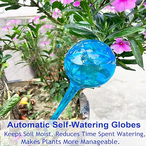 Miniatura 7 de MOONSOUND 12 globos de riego de plantas  Bombillas automáticas de riego de plantas para plantas en macetas de interior y exterior, dispositivos de