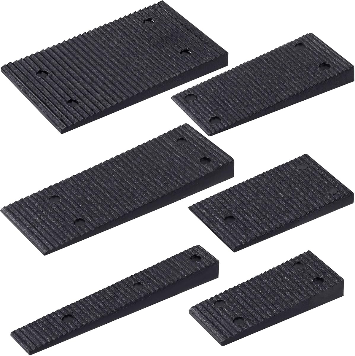 6 Sizes Composite Shims Leveling Wedges Plastic Shims Extreme Load Support for Furniture Door Table Leveler Window Toilet Shims, Black