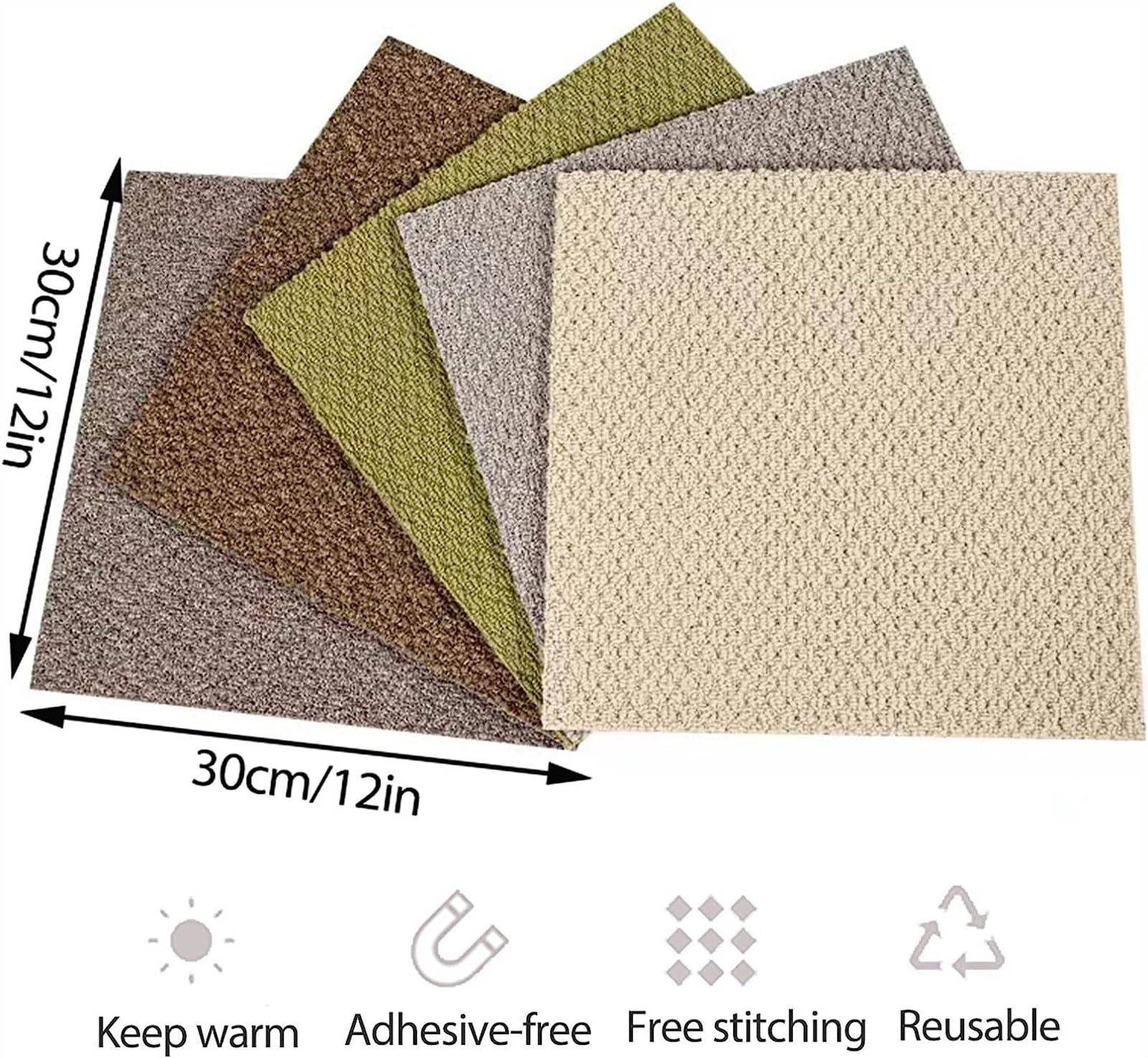 dalles de moquette, Dalles de moquette bricolage lavées, antidérapantes, carrées(E)