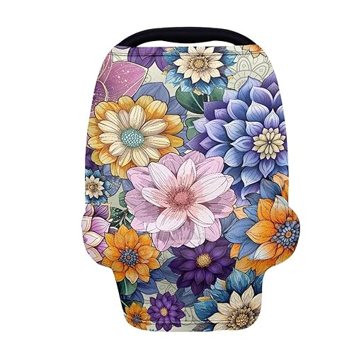 Miniatura 21 de Binienty Funda de lactancia con estampado de vaca azteca para recién nacidos, niñas y niños, fundas elásticas y transpirables para asientos de