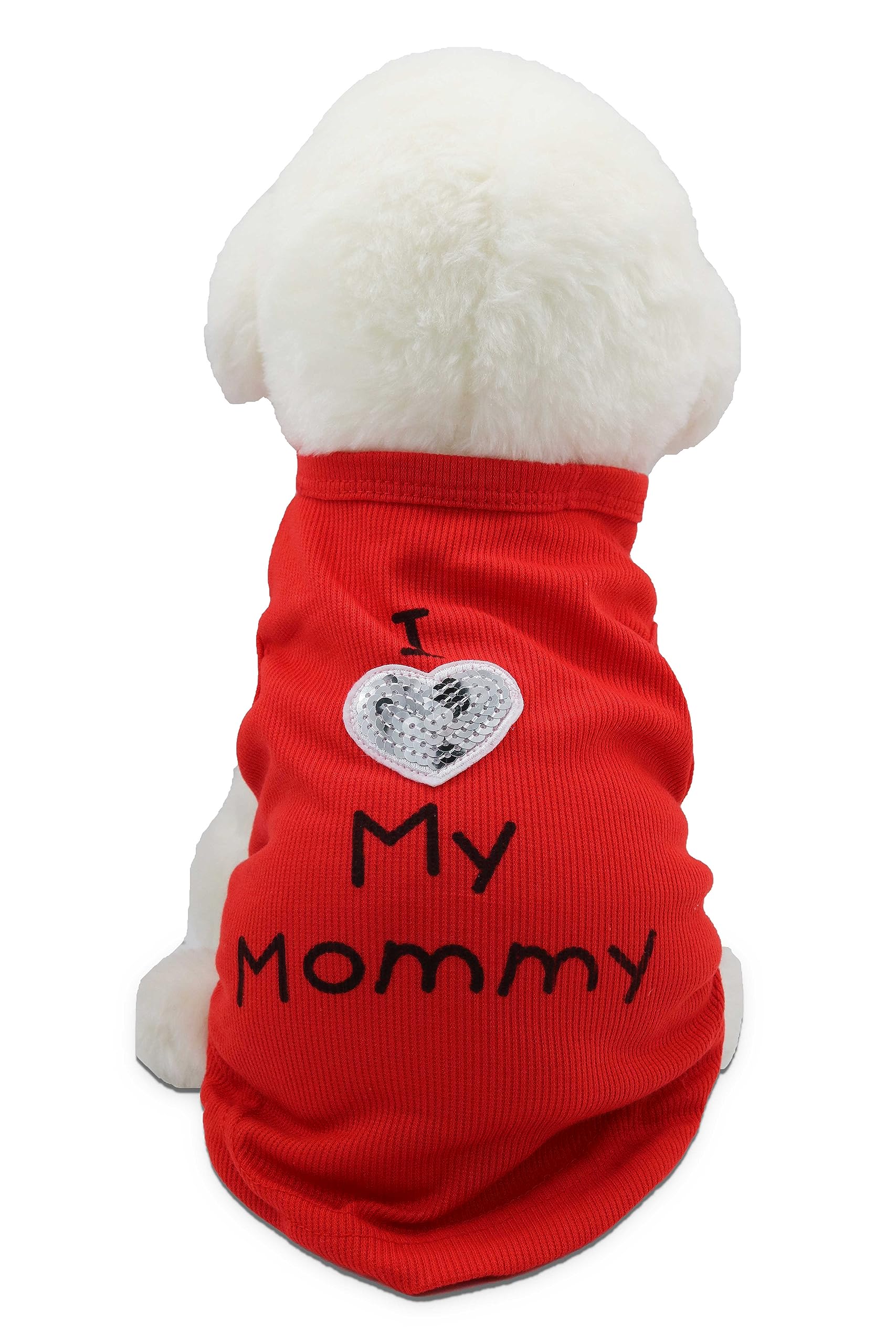 Small Dog Clothes Small Puppy Dogs Shirt I Love My Mom Mommy Dad Daddy Dog T Shirts for Small Dogs