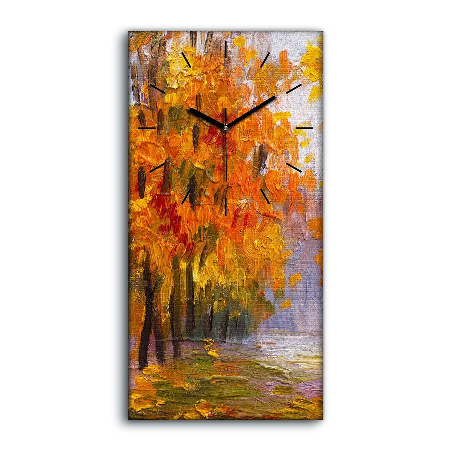 Horloge sur toile salon moderne Coloray 30x60cm décoration murale chambre forêt abstraite