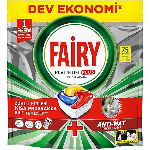 Fairy Platinum Plus Dishwasher Tablets Lemon 75s