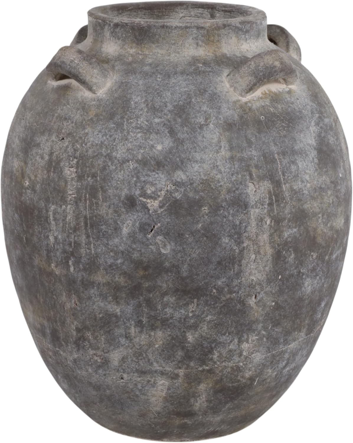 Decorative and Multi-Handle Ceramic Vase as Table Display - Perfect Flower Vase for Living Room, Bedroom, Office, and Room Accent - Stylish Home Accent, House Decor, and Centerpiece - 15", Brown