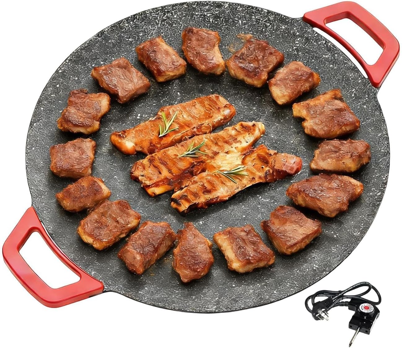 Electric Griddle,Electric Cooking Frying Pan | Non-Stick Grilling Plate - for Home Camping Kitchen Restaurant Indoor Barbecue Grilling Outdoor Picnics