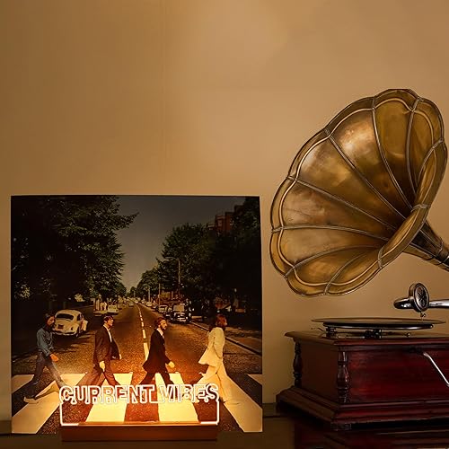 Miniatura 3 de YuanDian Soporte personalizado para discos de vinilo, soporte para discos de vinilo, soporte de acrílico de madera para almacenamiento de discos