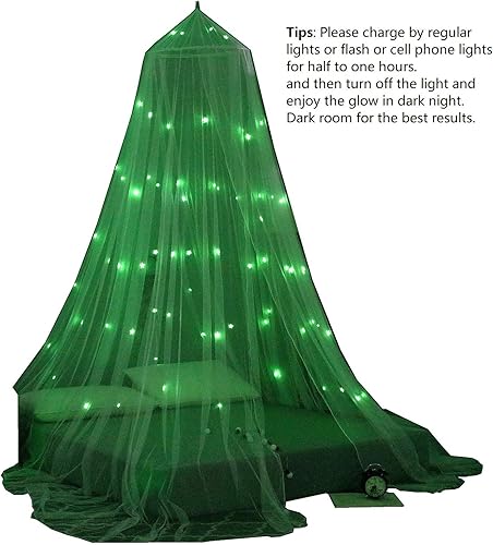 Miniatura 5 de OctoRose Cortina colgante con diseño de estrella blanca que brilla en la oscuridad, se adapta a la cuna a Calking. 23 pulgadas de diámetro en la