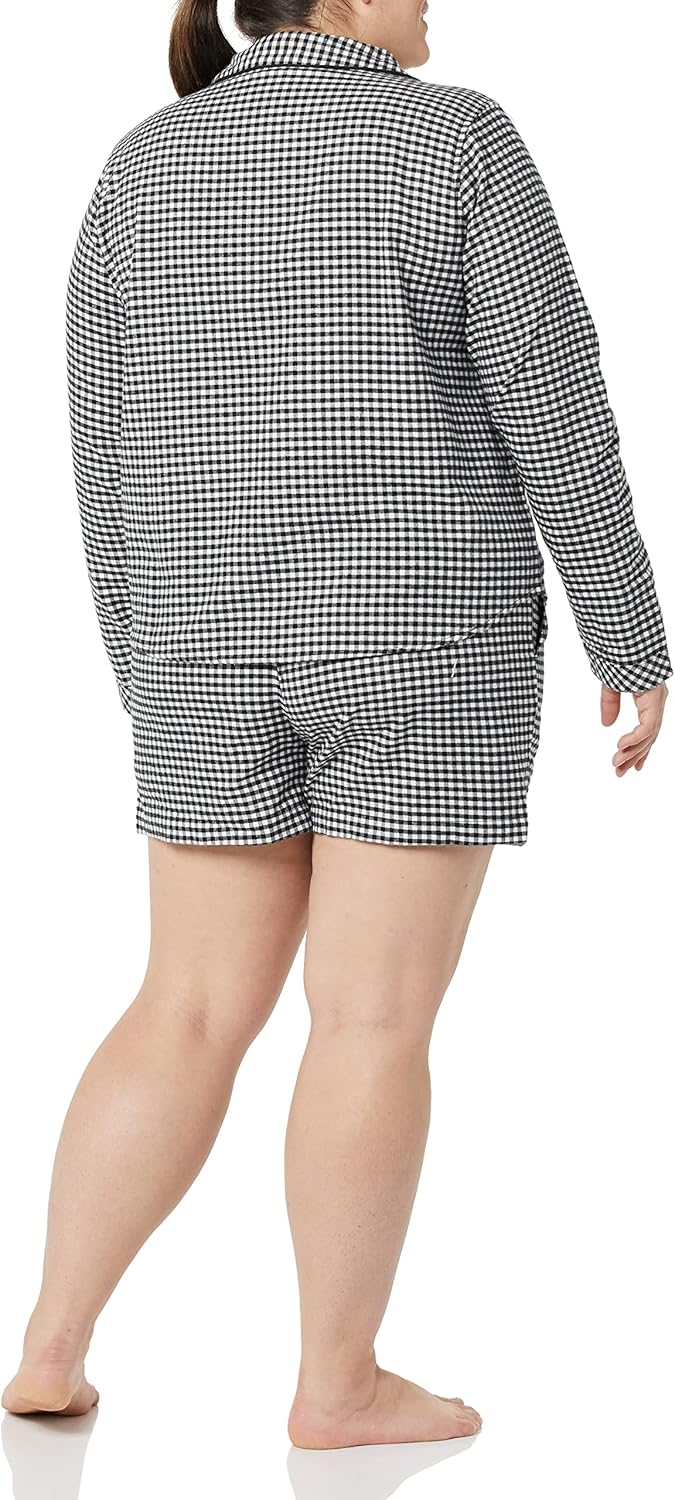 Amazon Essentials Women's Lightweight Woven Flannel Pajama Set with Shorts - Image 4