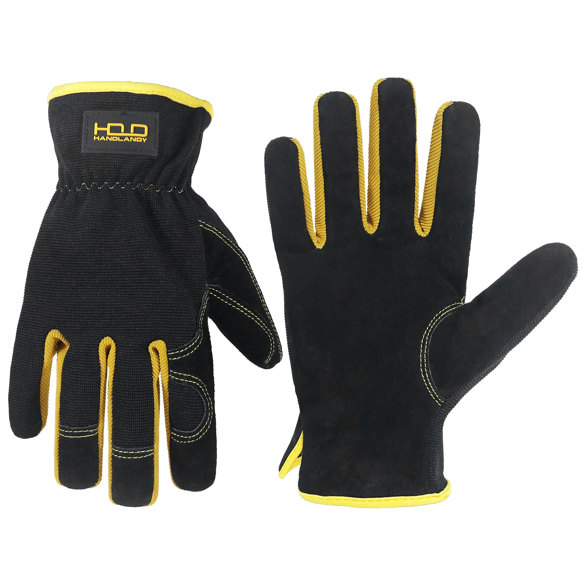 HLDD HANDLANDY Men Leather Gardening Gloves, Utility Work Gloves for Gardening, Yardwork, Construction — image 1