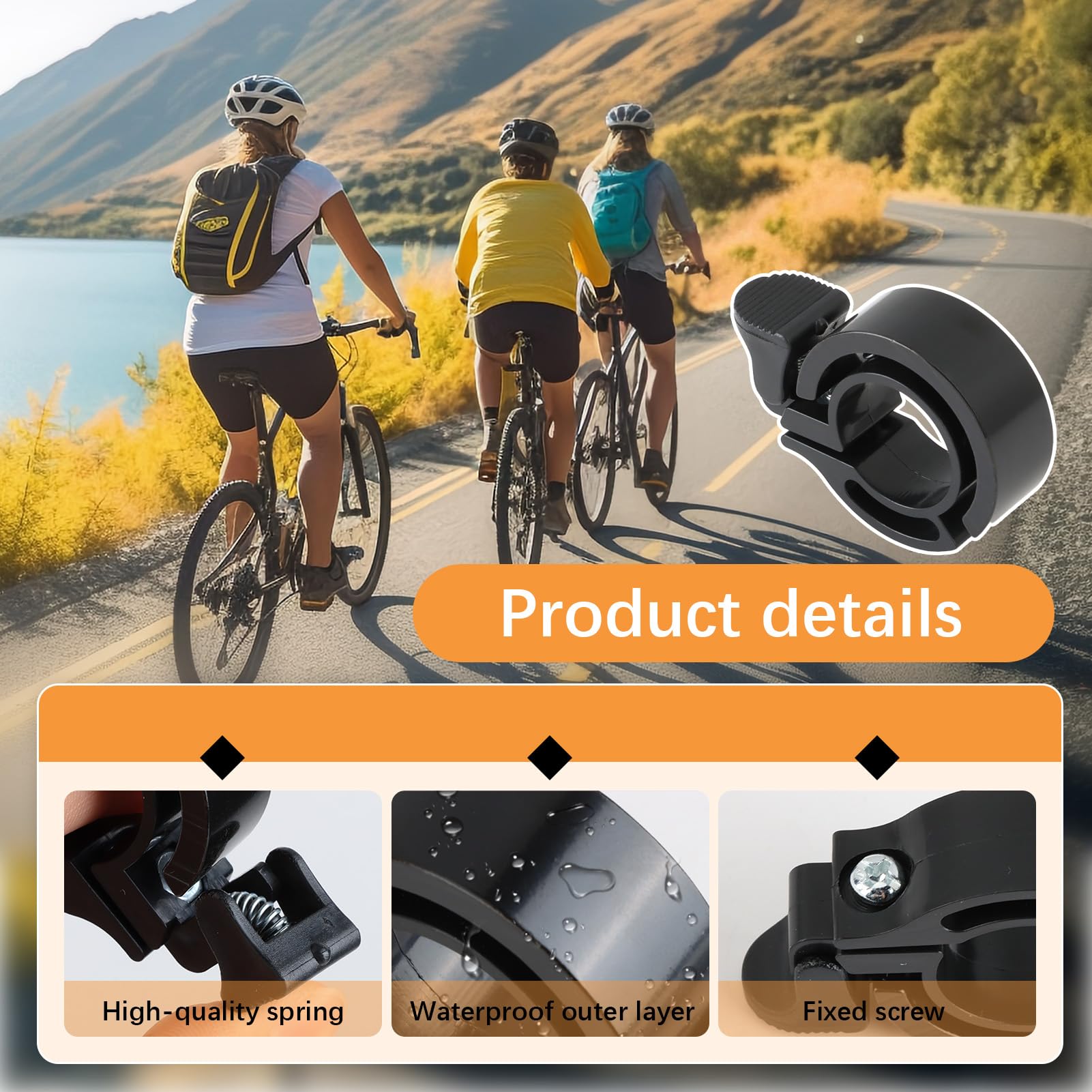 Campanello Bici In Lega Alluminio 100 DB | Design O Minimalista | Per Manubrio 22-24 Mm | Nero