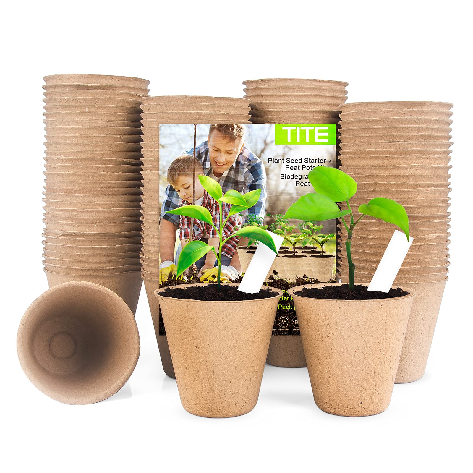 Buy 108 Pack Seed Starter Peat Pots Kit Biodegradable Seedling Peat