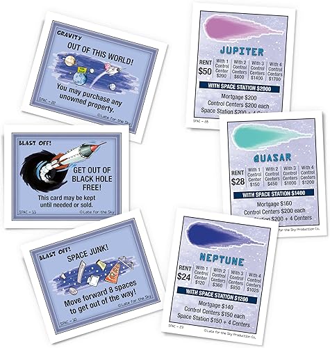 Miniatura 3 de Late for The Sky Space-Opoly Space Adventure - Juego de mesa para familias, 2 a 6 jugadores, a partir de 8 años, juego de fiesta de estrategia con