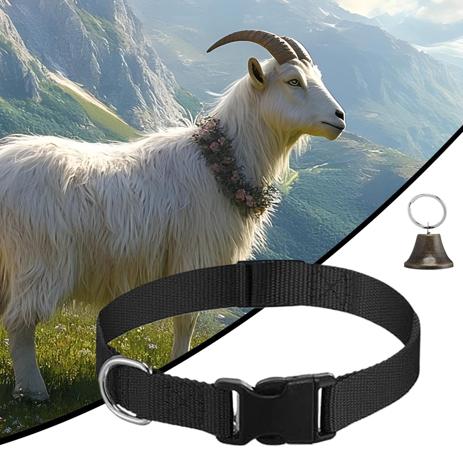 Collier pour Chèvre | Collier Réglable pour Animal en Nylon - Cloche Sonore pour Pâturage Accessoires pour Bétail Entraînement Animal Troupeau De Moutons Chèvres Vaches pour Animaux
