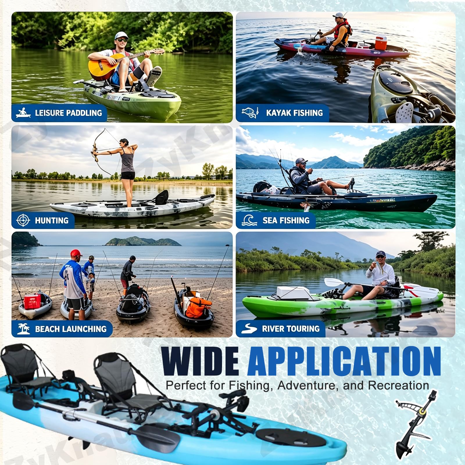 Sistem-a De Propulsión a Pedales Para Kayak, Kayak De Pesca a Pedales, Apto Para Kayaks Y Embarcaciones De Pesca Hinchables, Motor De Propulsión a Pedales Robusto Y Duradero, Fácil Instalación