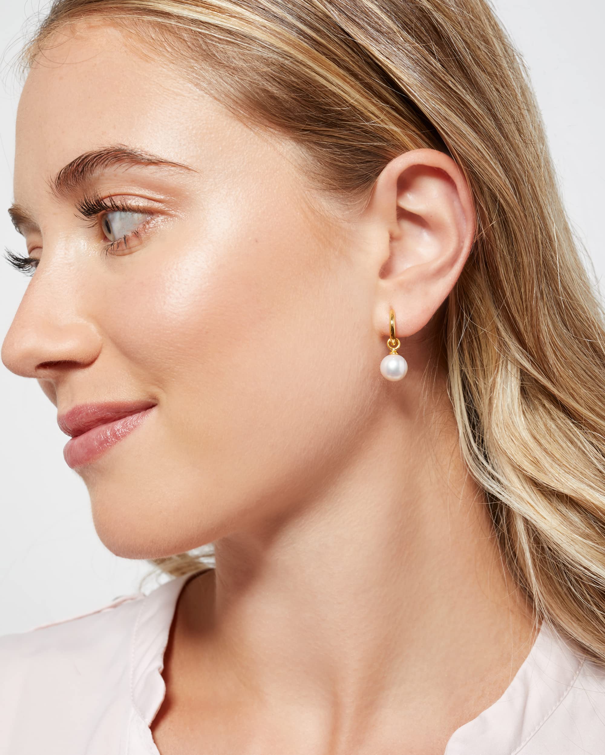 Creolen für Damen, 12 mm, mit austauschbarem Süßwasser-Zuchtperlen-Charm Secret & You – Vermeil-Gold oder 925er Sterlingsilber