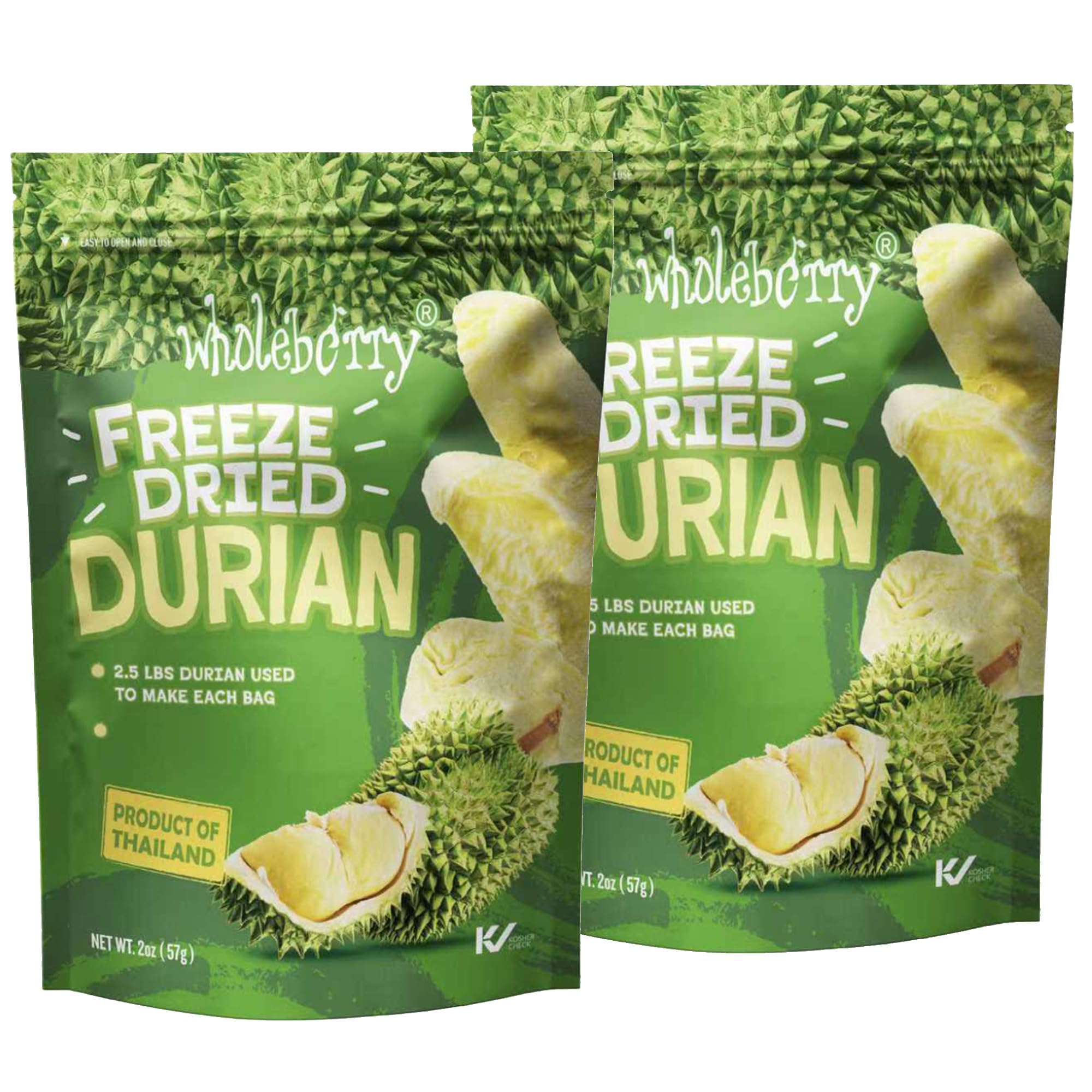 Amazon.com: Wholeberry Freeze Dried Durian 2oz Freeze Dried Fruit