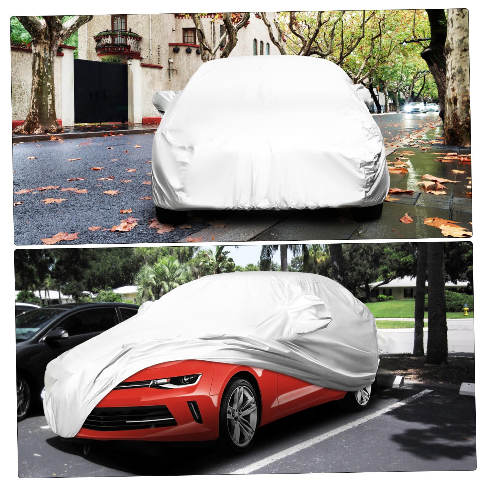 Cabilock Silver Car Cover Fit Weatherproof Easy Install Car Cover for Sun Protection — view 2
