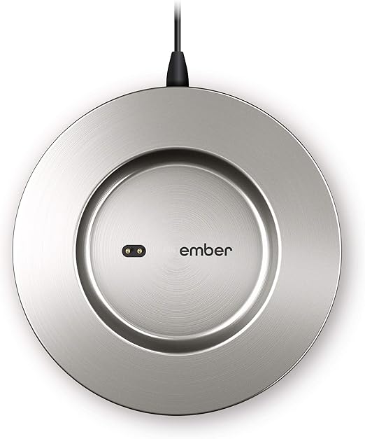 Ember Charging Coaster 2, Wireless Charging for Use with Ember Temperature Control Smart Mug, Stainless Steel