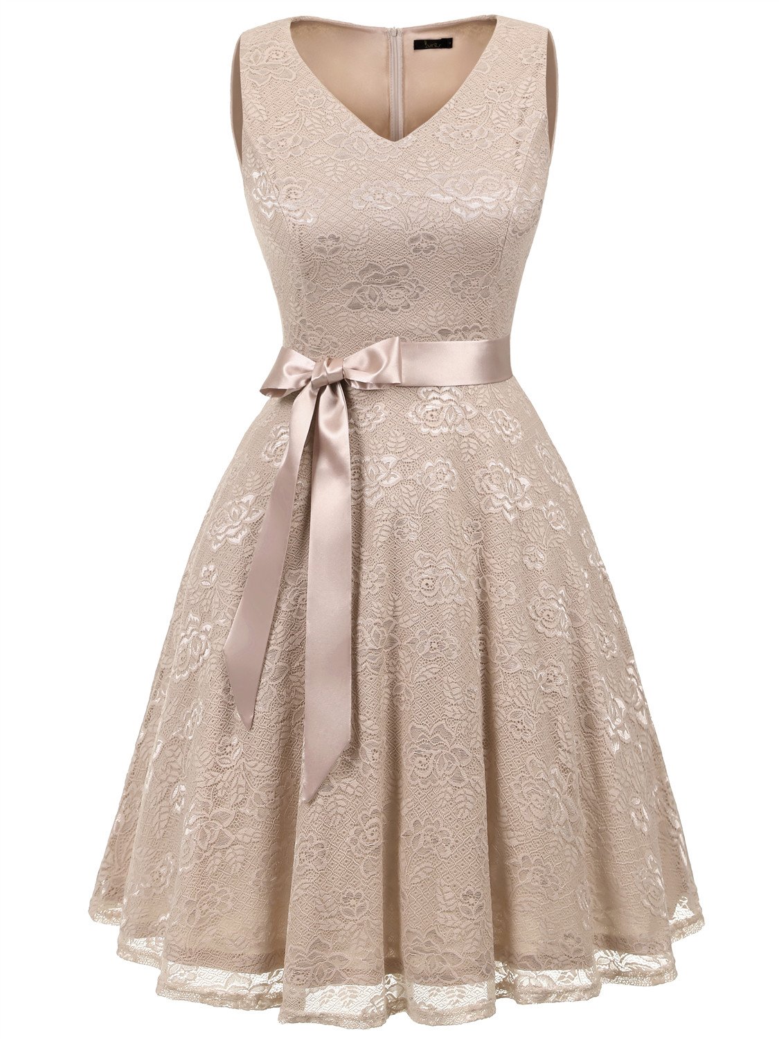 Womens Short Bridesmaid Dress V Neck Vintage Floral Lace Swing | Desertcart  Gambia