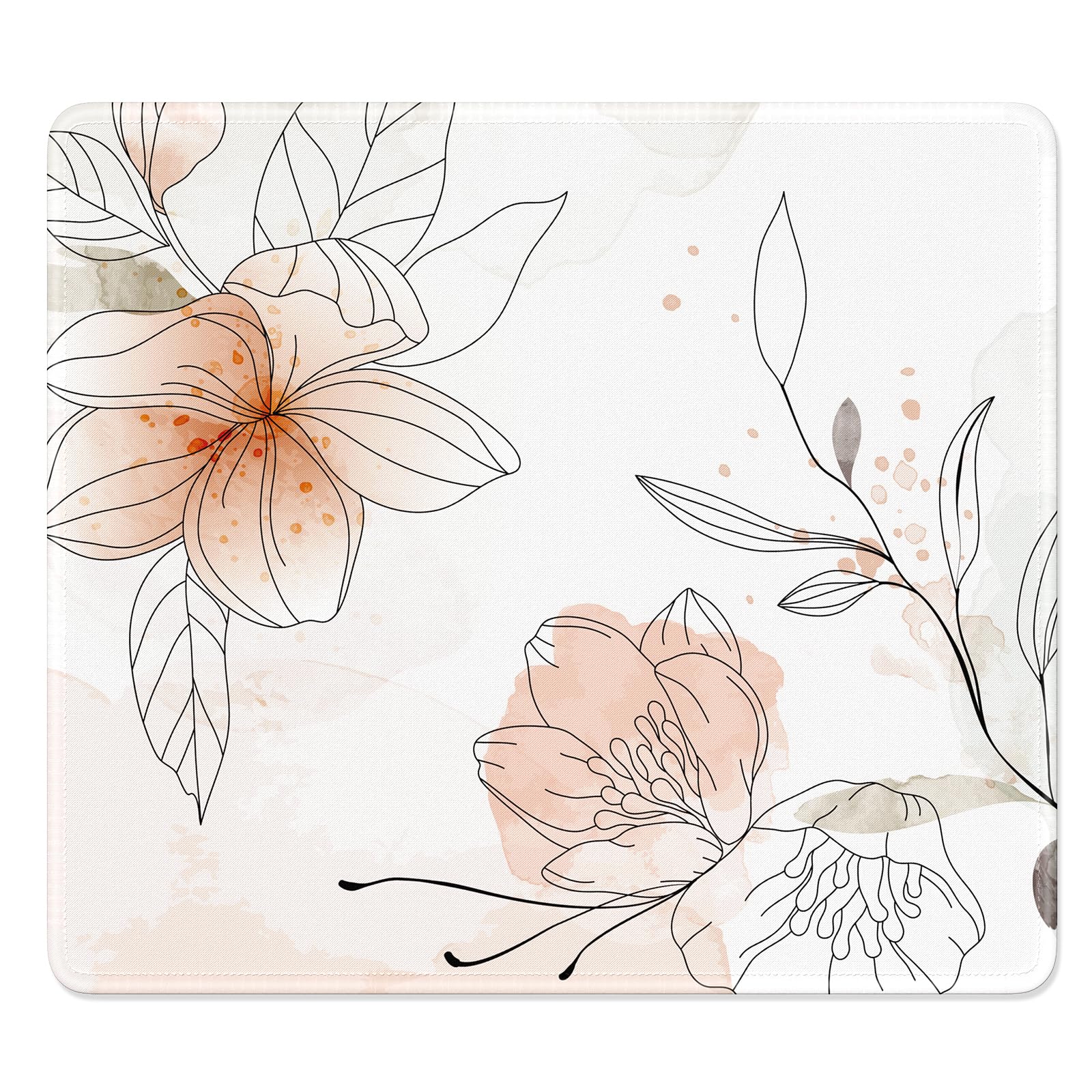 Niniubye Mouse Pad, Minimalism Marble Style Computer Pad, Anti-Slip Rubber Mouse Mat with Stitched Edges for Gaming, Office, Laptop, PC, Women, 9" x 8