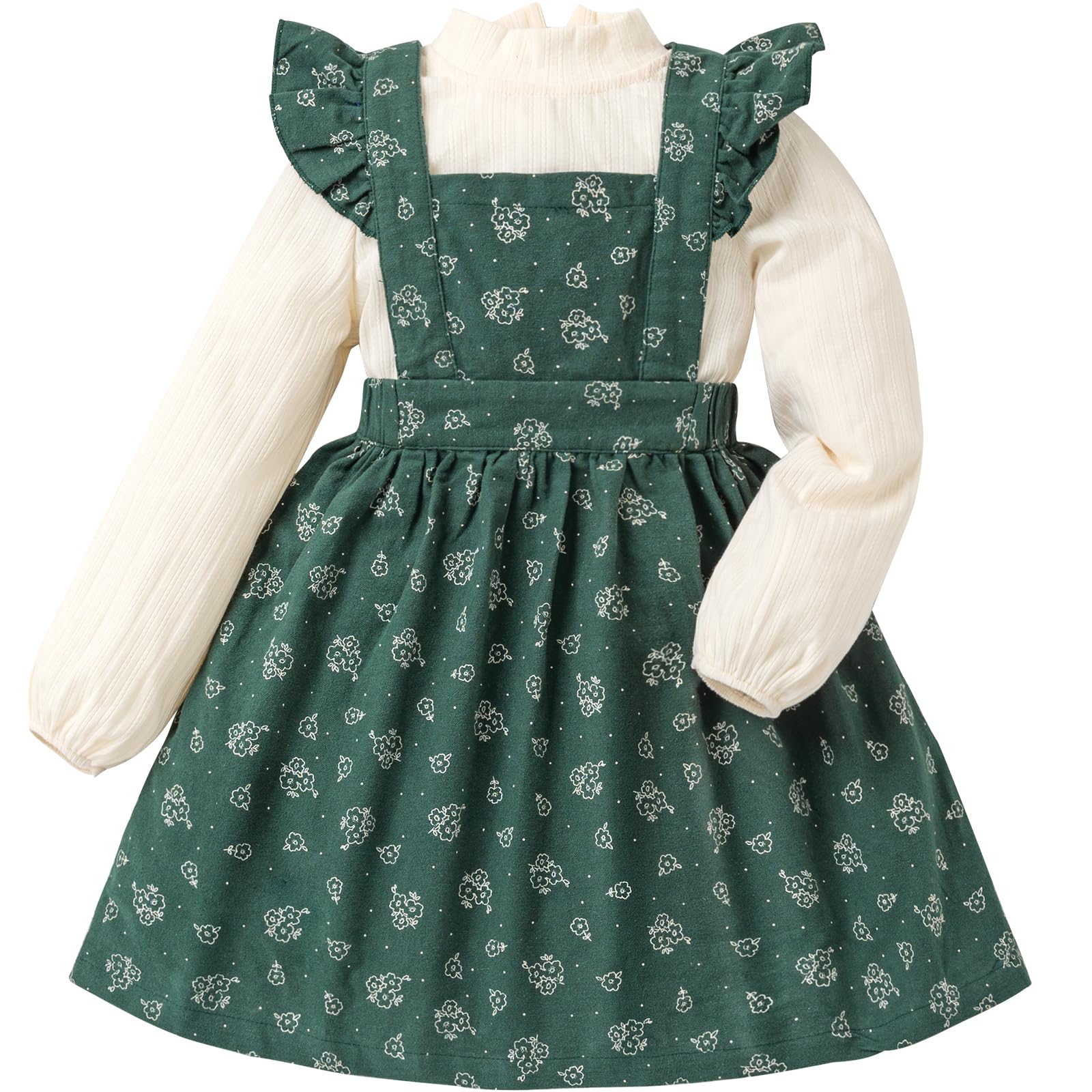 Baby Girl Fall Outfits Long Sleeve Toddler Girl Fall Dress Cotton Clothes Thanksgiving Chirstmas Girls Floral Vintage Dress